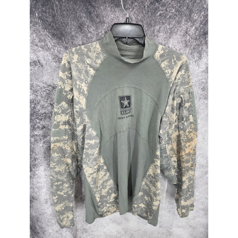 Massif Army Combat Shirt Mens Large Green Digital Camo Flame Resistant Soldier